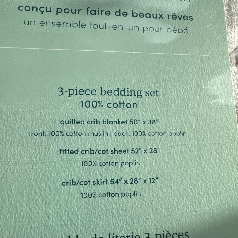 NEW ADEN + ANAIS 3 PIECE CRIB BEDDING SET ANIMALS & ALPHABET - Picture 11 of 14